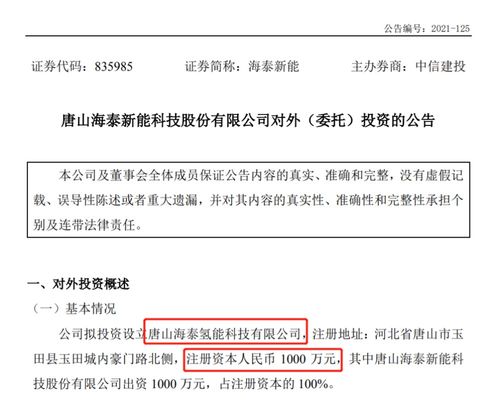 海泰新能設(shè)立氫能子公司 光伏企業(yè)跨界布局，生物質(zhì)燃料銷售迎新機(jī)遇